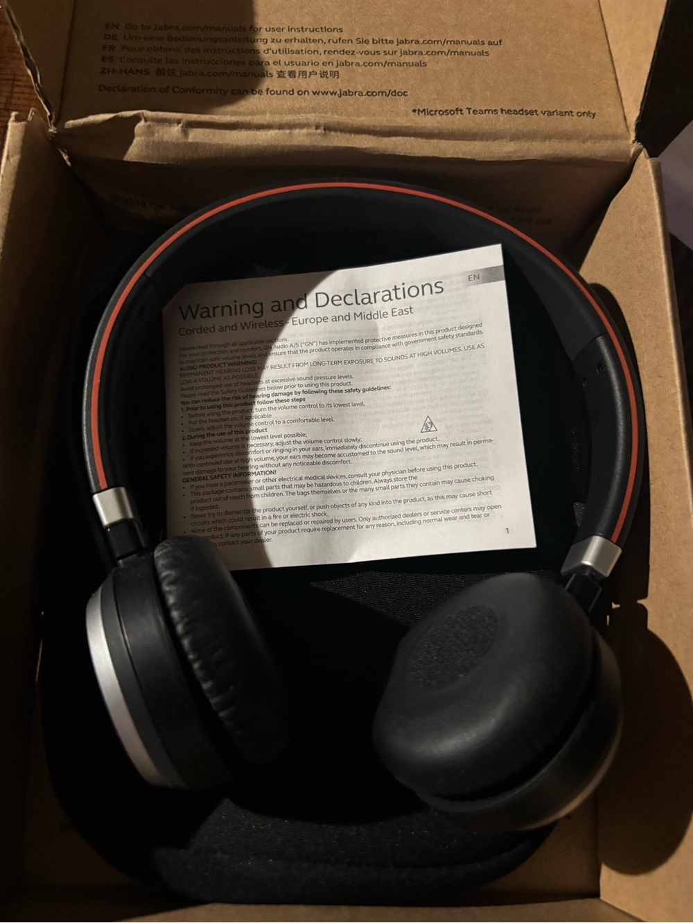 On-Ear Wireless Headphones — Black with Orange Accent